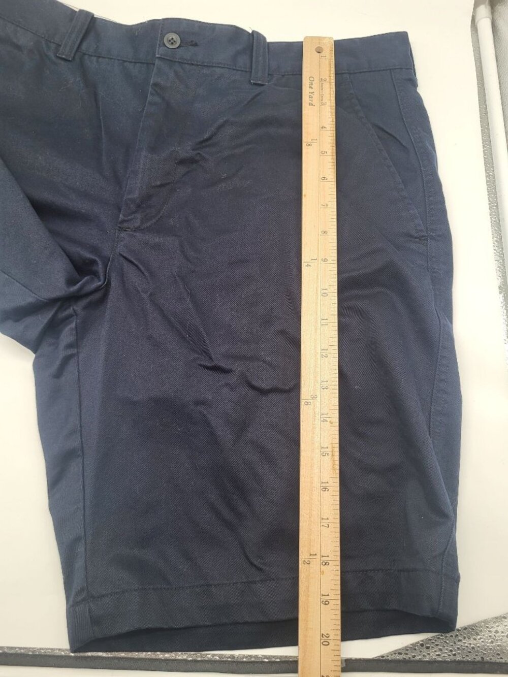 Gap Men's SZ 34 Navy Blue Chino Flat Front Shorts y2k Preppy Summer Vintage - Picture 6 of 11
